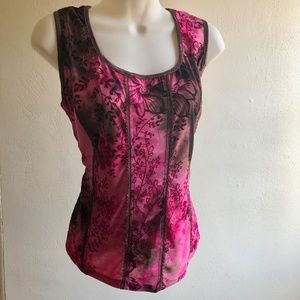 Crushed Velvet Silky Floral Top Sami & Jo Size XL